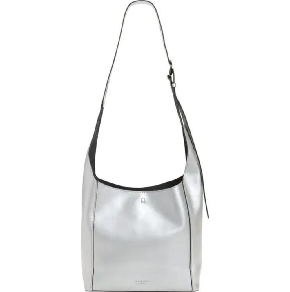 rag & bone Silver Metallic Leather Small Belize Shopper Bag